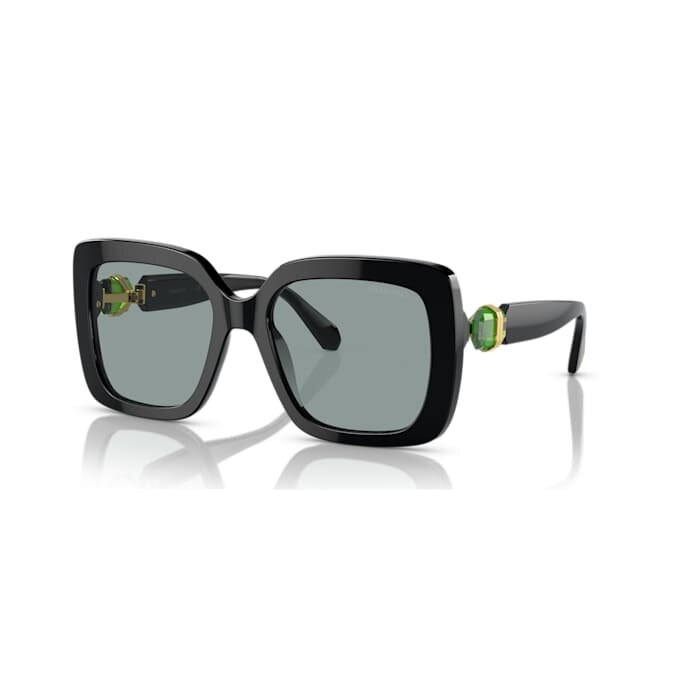 Óculos de sol oversized, formato quadrado, SK6001, pretos Óculos de sol oversized, formato quadrado, SK6001, pretos