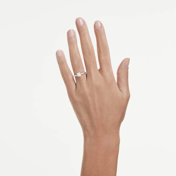 Diamantes de laboratório «Eternity», 1 Ct Tw, forma redonda, ouro branco de 14K Diamantes de laboratório «Eternity», 1 Ct Tw, forma redonda, ouro branco de 14K
