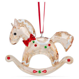Enfeite de Natal «Holiday Cheers» – Cavalo de balouço em forma de pão de gengibre