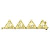 Extensor Matrix com corte triangular, amarelo, banhado a ouro