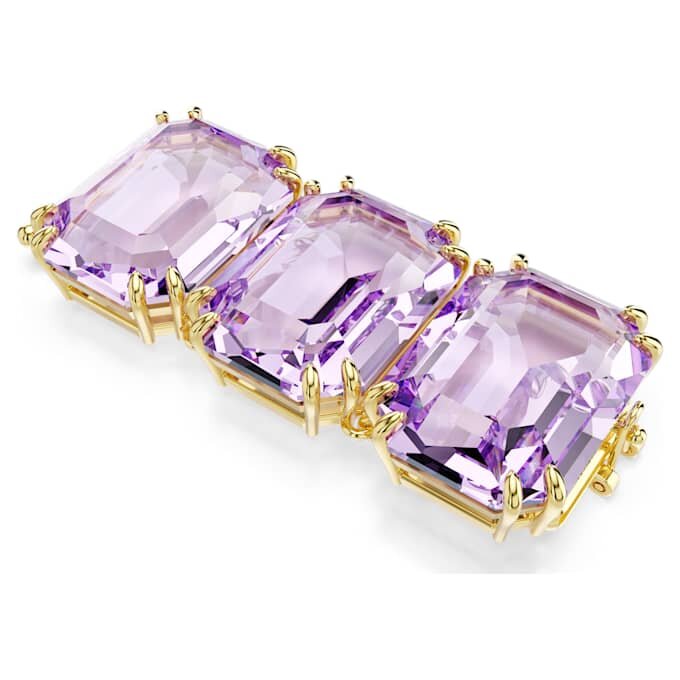 Extensor Millenia com corte octogonal, roxo, banhado a dourado Extensor Millenia com corte octogonal, roxo, banhado a dourado