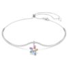 Gargantilha Ariana Grande X Swarovski com cortes mistos, flor, multicolorida, banhada a ródio