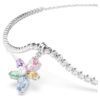 Gargantilha Ariana Grande X Swarovski com cortes mistos, flor, multicolorida, banhada a ródio