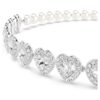 Gargantilha Ariana Grande X Swarovski com cortes mistos, pérola de cristal, coração, branca, banhada a ródio Gargantilha Ariana Grande X Swarovski com cortes mistos, pérola de cristal, coração, branca, banhada a ródio