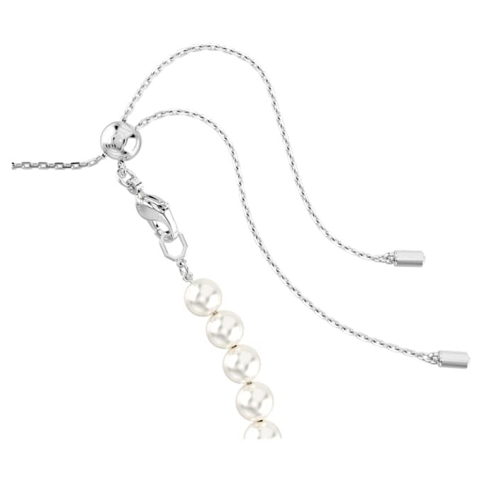 Gargantilha Ariana Grande X Swarovski com cortes mistos, pérola de cristal, coração, branca, banhada a ródio Gargantilha Ariana Grande X Swarovski com cortes mistos, pérola de cristal, coração, branca, banhada a ródio