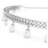 Gargantilha Ariana Grande X Swarovski com pérola de cristal, corte redondo, branca, banhada a ródio