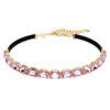 Gargantilha Millenia com corte octogonal, roxa, banhada a dourado Gargantilha Millenia com corte octogonal, roxa, banhada a dourado