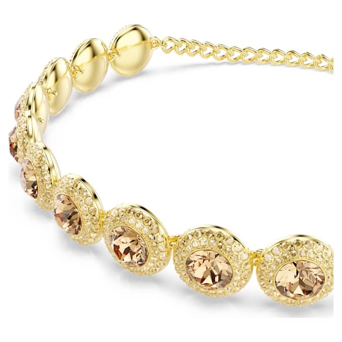 Gargantilha Una Angelic com corte redondo, cor caramelo, banhada a dourado Gargantilha Una Angelic com corte redondo, cor caramelo, banhada a dourado