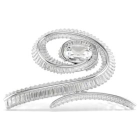 Grampo de cabelo Ariana Grande X Swarovski com corte baguete, branco, banhado a ródio