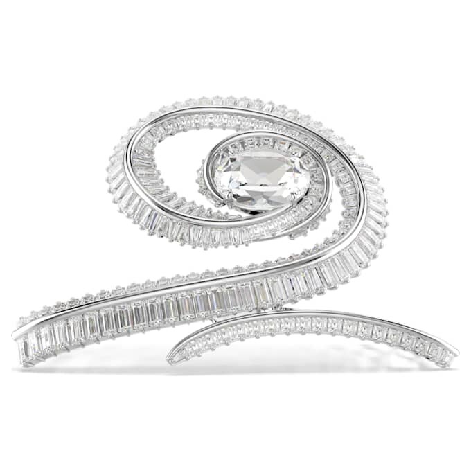 Grampo de cabelo Ariana Grande X Swarovski com corte baguete, branco, banhado a ródio Grampo de cabelo Ariana Grande X Swarovski com corte baguete, branco, banhado a ródio