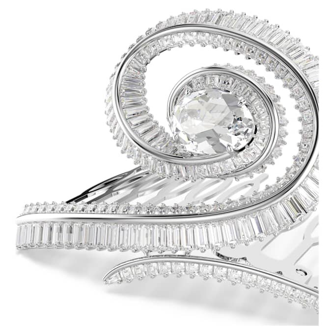 Grampo de cabelo Ariana Grande X Swarovski com corte baguete, branco, banhado a ródio Grampo de cabelo Ariana Grande X Swarovski com corte baguete, branco, banhado a ródio