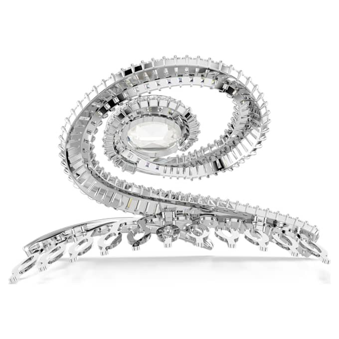 Grampo de cabelo Ariana Grande X Swarovski com corte baguete, branco, banhado a ródio Grampo de cabelo Ariana Grande X Swarovski com corte baguete, branco, banhado a ródio
