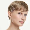 Grampo de cabelo Ariana Grande X Swarovski com cortes mistos, libélula, flor, multicolorido, banhado a ródio Grampo de cabelo Ariana Grande X Swarovski com cortes mistos, libélula, flor, multicolorido, banhado a ródio