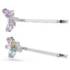 Grampo de cabelo Ariana Grande X Swarovski com cortes mistos, libélula, flor, multicolorido, banhado a ródio Grampo de cabelo Ariana Grande X Swarovski com cortes mistos, libélula, flor, multicolorido, banhado a ródio