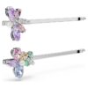 Grampo de cabelo Ariana Grande X Swarovski com cortes mistos, libélula, flor, multicolorido, banhado a ródio Grampo de cabelo Ariana Grande X Swarovski com cortes mistos, libélula, flor, multicolorido, banhado a ródio