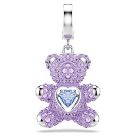 Idyllia Charm Cortes Mistos, Ursinho, Roxo, Banhado a Ródio