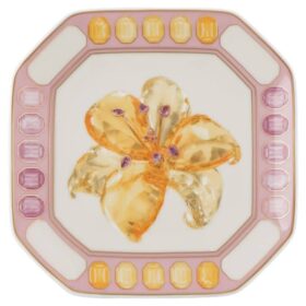 Idyllia Vide Poche em porcelana, motivo com estampado de cristais, flor, rosa