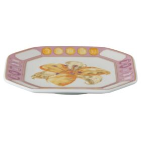 Idyllia Vide Poche em porcelana, motivo com estampado de cristais, flor, rosa