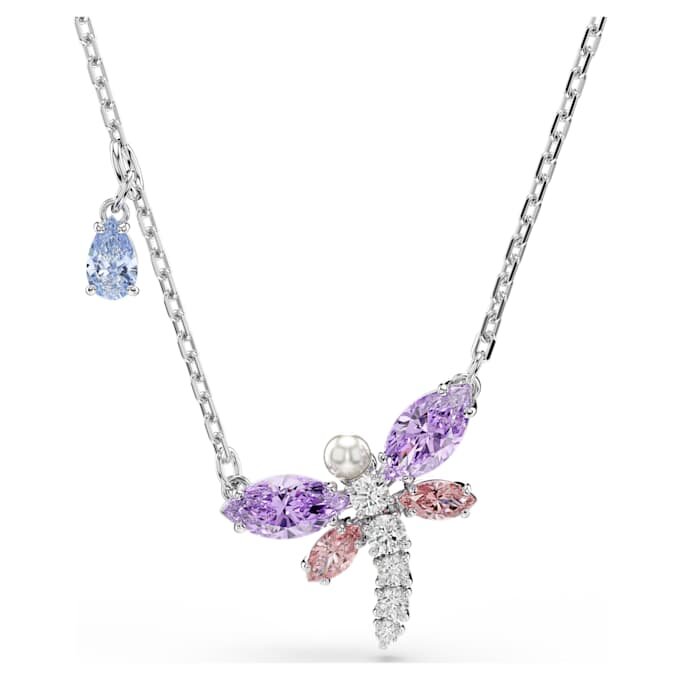 Pingente Ariana Grande X Swarovski com cortes mistos, libélula, multicolorido, banhado a ródio Pingente Ariana Grande X Swarovski com cortes mistos, libélula, multicolorido, banhado a ródio