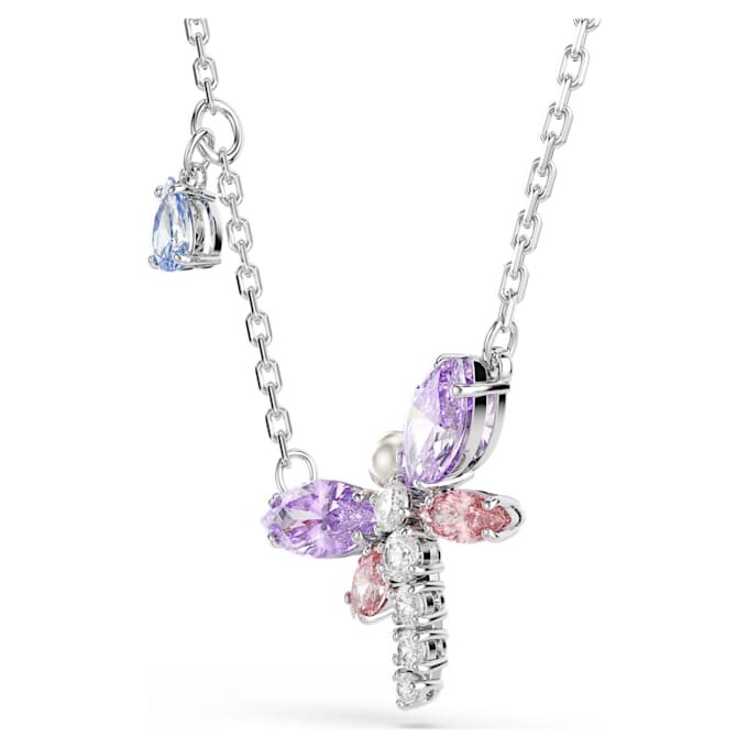 Pingente Ariana Grande X Swarovski com cortes mistos, libélula, multicolorido, banhado a ródio Pingente Ariana Grande X Swarovski com cortes mistos, libélula, multicolorido, banhado a ródio