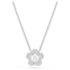 Pingente Ariana Grande X Swarovski com pérola de cristal, corte redondo, flor, branco, banhado a ródio