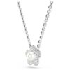 Pingente Ariana Grande X Swarovski com pérola de cristal, corte redondo, flor, branco, banhado a ródio