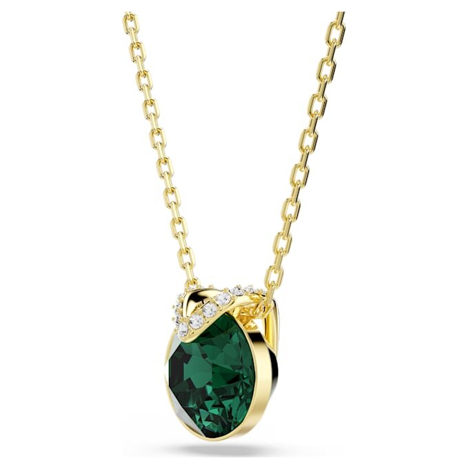 Pingente Bella V de corte redondo, verde, banhado a ouro Pingente Bella V de corte redondo, verde, banhado a ouro