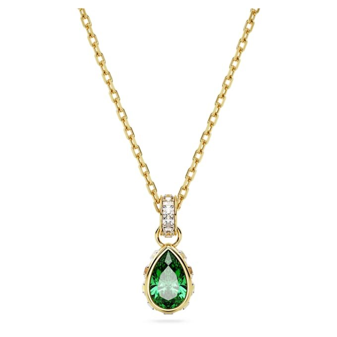 Pingente Chroma com corte em pêra, verde, banhado a dourado Pingente Chroma com corte em pêra, verde, banhado a dourado