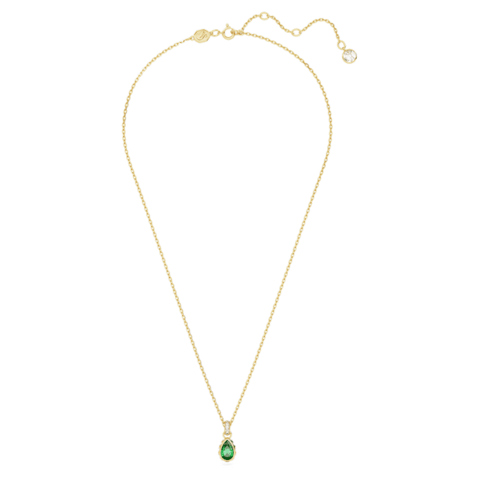 Pingente Chroma com corte em pêra, verde, banhado a dourado Pingente Chroma com corte em pêra, verde, banhado a dourado
