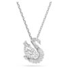 Pingente Cisne com cortes mistos, Cisne, Branco Pingente Cisne com cortes mistos, Cisne, Branco