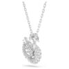 Pingente Cisne com cortes mistos, Cisne, Branco Pingente Cisne com cortes mistos, Cisne, Branco