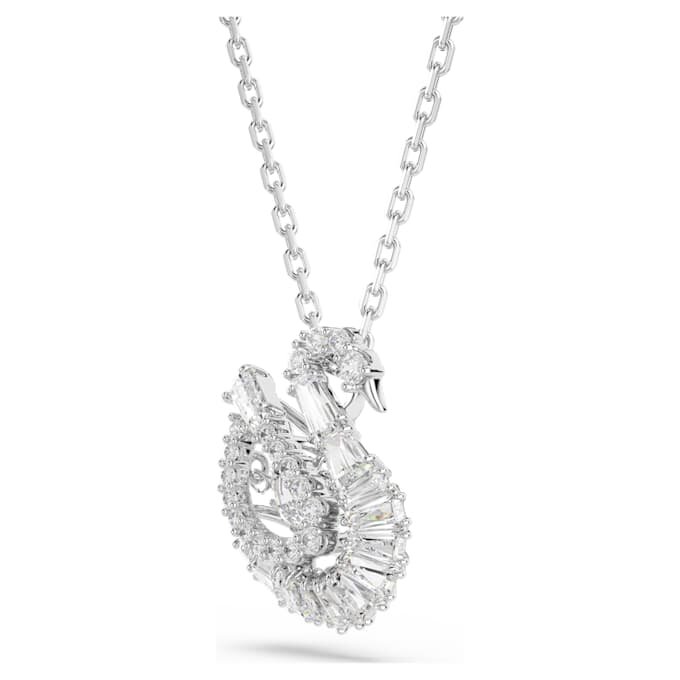 Pingente Cisne com cortes mistos, Cisne, Branco Pingente Cisne com cortes mistos, Cisne, Branco