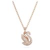 Pingente Cisne, Pequeno, Branco, com banho em tom de ouro rosa