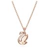 Pingente Cisne, Pequeno, Branco, com banho em tom de ouro rosa