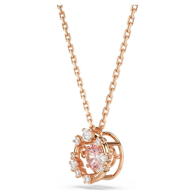 Pingente Constella com corte redondo, pedra dançante, cor-de-rosa, banhado a ouro rosa Pingente Constella com corte redondo, pedra dançante, cor-de-rosa, banhado a ouro rosa