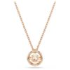 Pingente Constella com corte redondo, pedra dançante, cor-de-rosa, banhado a ouro rosa Pingente Constella com corte redondo, pedra dançante, cor-de-rosa, banhado a ouro rosa