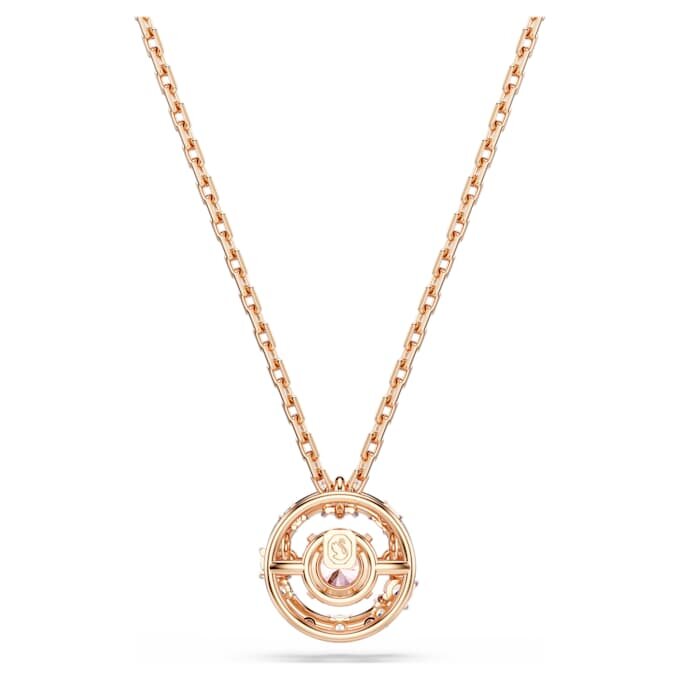 Pingente Constella com corte redondo, pedra dançante, cor-de-rosa, banhado a ouro rosa Pingente Constella com corte redondo, pedra dançante, cor-de-rosa, banhado a ouro rosa