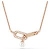 Pingente Constella com pérola de cristal, corte redondo, branco, banhado a ouro rosa Pingente Constella com pérola de cristal, corte redondo, branco, banhado a ouro rosa