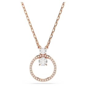 Pingente Constella Pavé, corte redondo, branco, banhado a ouro rosa Pingente Constella Pavé, corte redondo, branco, banhado a ouro rosa