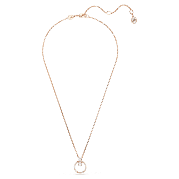 Pingente Constella Pavé, corte redondo, branco, banhado a ouro rosa Pingente Constella Pavé, corte redondo, branco, banhado a ouro rosa