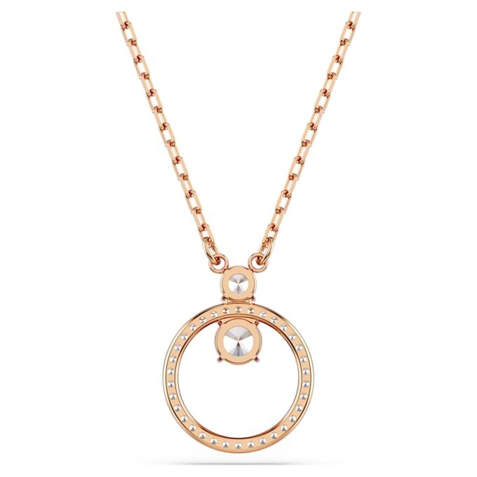 Pingente Constella Pavé, corte redondo, branco, banhado a ouro rosa Pingente Constella Pavé, corte redondo, branco, banhado a ouro rosa