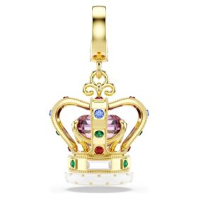 Pingente «Coroa dos Minions» com cortes mistos, multicolorido, banhado a ouro