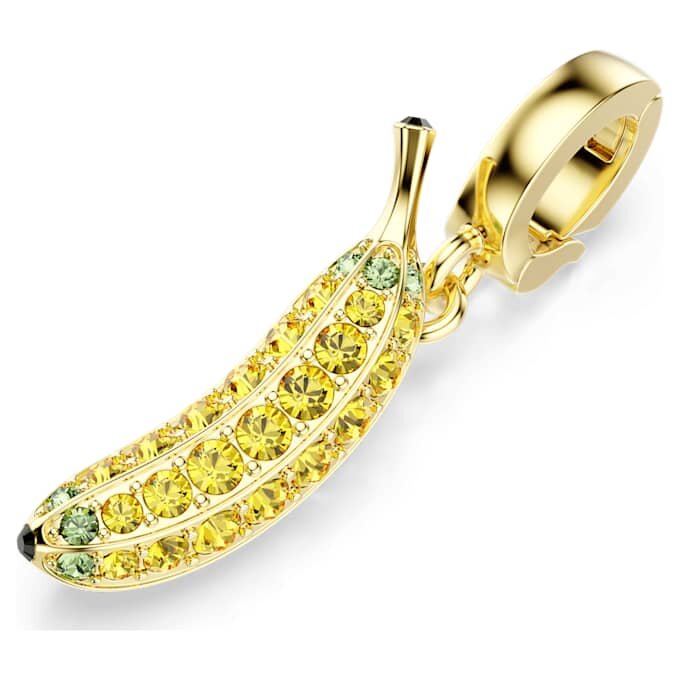 Pingente de banana dos Minions com pavé, amarelo, banhado a ouro Pingente de banana dos Minions com pavé, amarelo, banhado a ouro