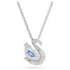 Pingente de cisne com cortes mistos, cisne, azul Pingente de cisne com cortes mistos, cisne, azul