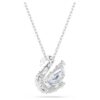 Pingente de cisne com cortes mistos, cisne, azul Pingente de cisne com cortes mistos, cisne, azul