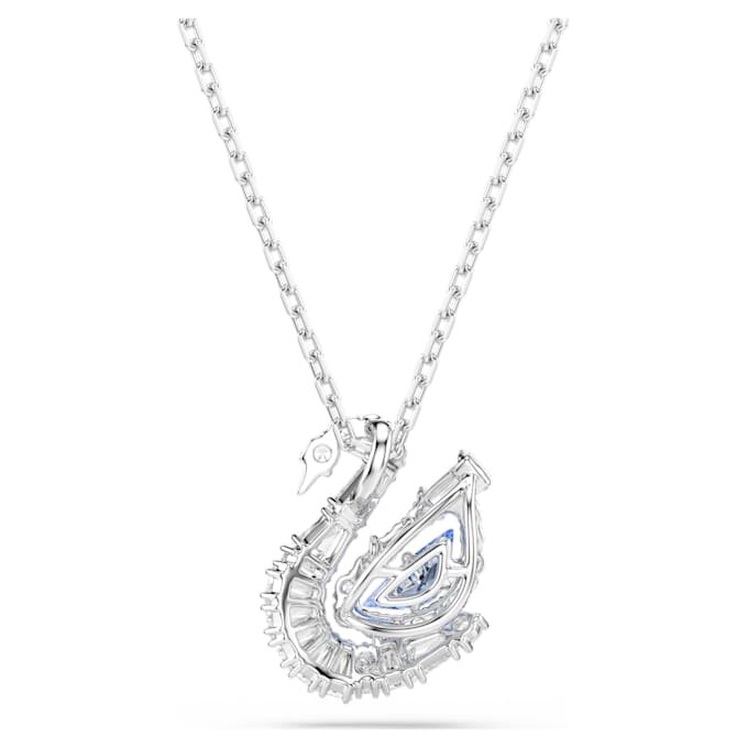 Pingente de cisne com cortes mistos, cisne, azul Pingente de cisne com cortes mistos, cisne, azul