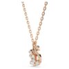 Pingente de cisne com cortes mistos, cisne, branco, banhado a ouro rosa