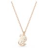 Pingente de cisne com cortes mistos, cisne, branco, banhado a ouro rosa