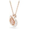 Pingente de cisne com cortes mistos, cisne, rosa