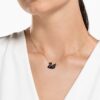 Pingente de cisne, preto, banhado a ouro rosa